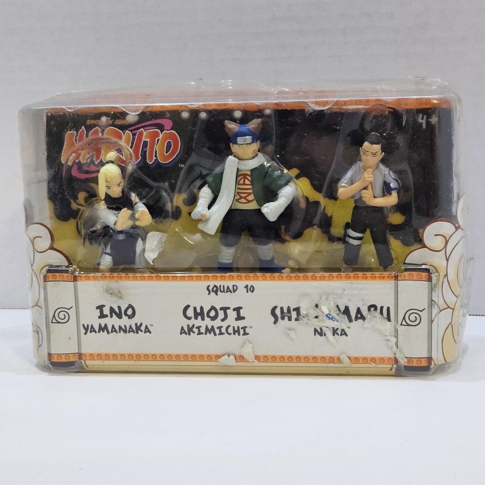 Shonen Jump Naruto Squad 10 Figure Set Ino Choji Shikamaru Mattel‎ New